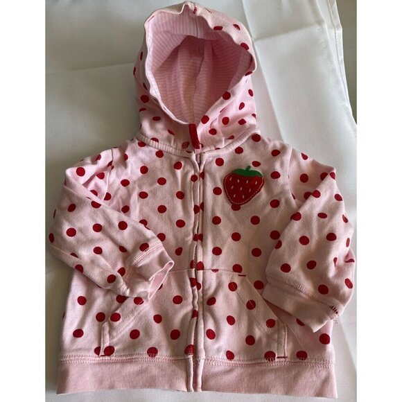 Lot of 2 Carter's Girls Fleece Pullover, Zip Up Hooded Sweatshirt Size 9 Months - Picture 9 of 15